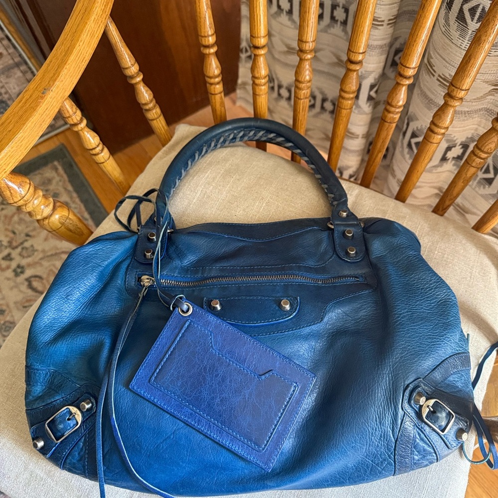 BALENCIAGA 2004 Dark Turquoise Purse (Moto City), Rare Color/HTF - Picture 5 of 16